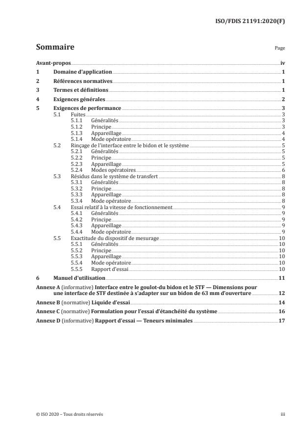 ISO/FDIS 21191:Version 07-nov-2020 - Matériel de protection des cultures -- Systemes de transfert fermés (STF) -- Spécification des performances