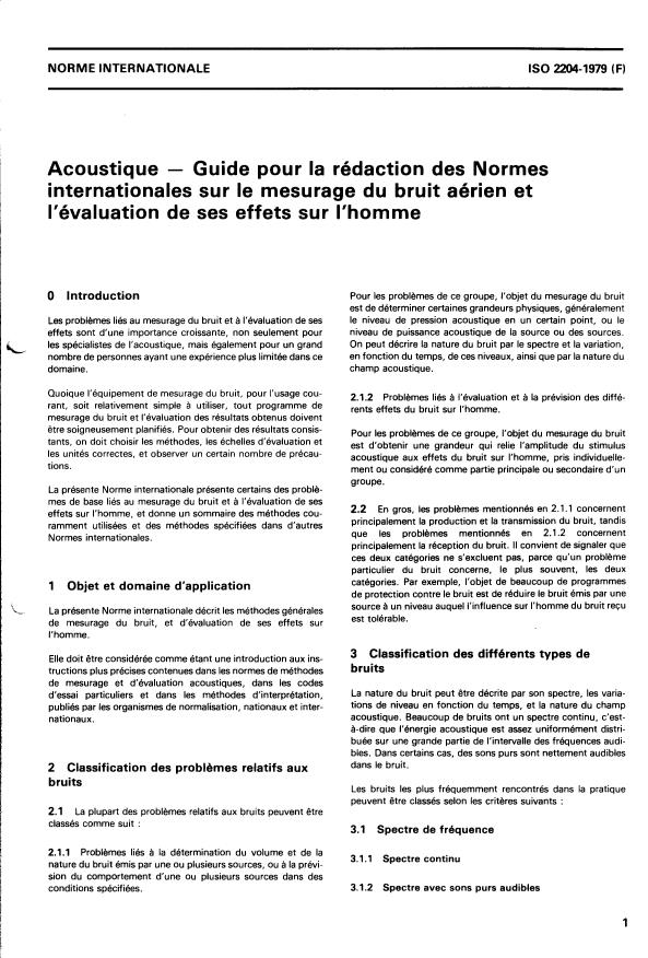 ISO 2204:1979 ISO 2204:1979 - Acoustique -- Guide pour la rédaction des Normes internationales sur le mesurage du bruit aérien et l'évaluation de ses effets sur l'homme - Page 3 preview