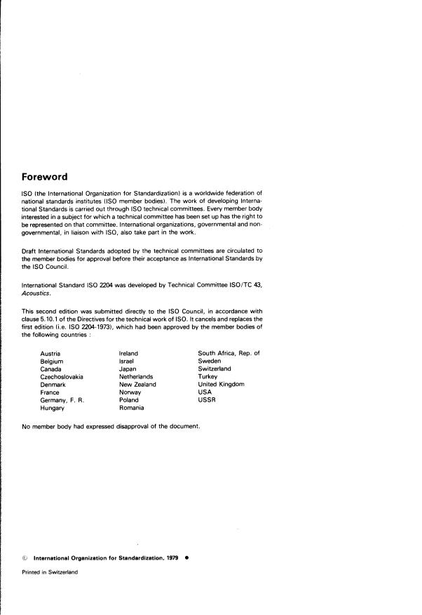 ISO 2204:1979 ISO 2204:1979 - Acoustics -- Guide to International Standards on the measurement of airborne acoustical noise and evaluation of its effects on human beings - Page 2 preview