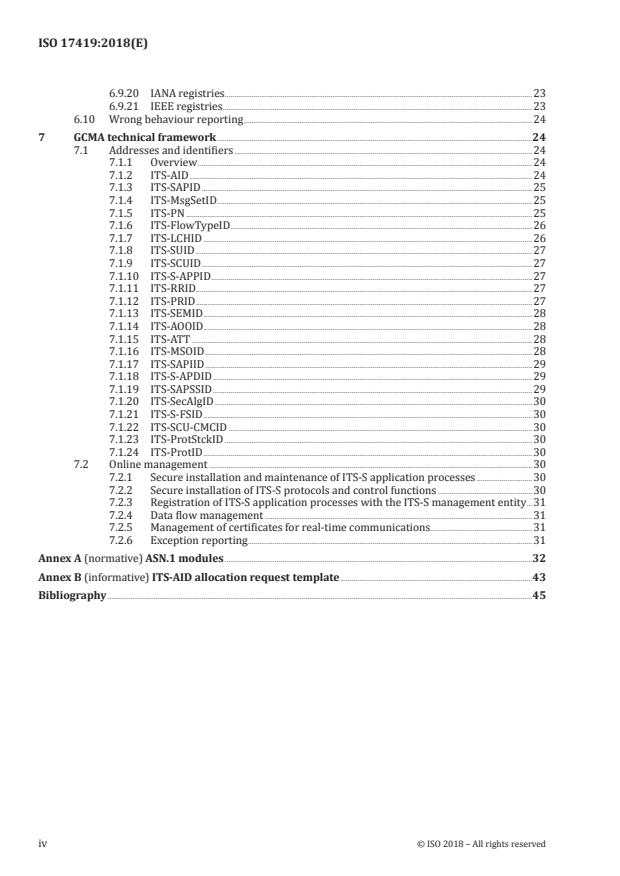 ISO 17419:2018 ISO 17419:2018 - Intelligent transport systems -- Cooperative systems -- Globally unique identification - Page 4 preview