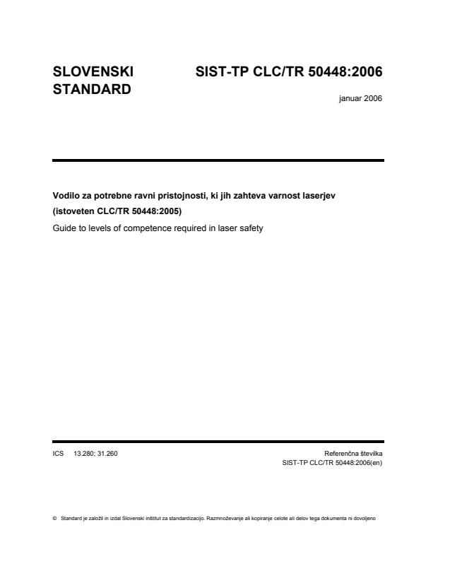 SIST-TP CLC/TR 50448:2006