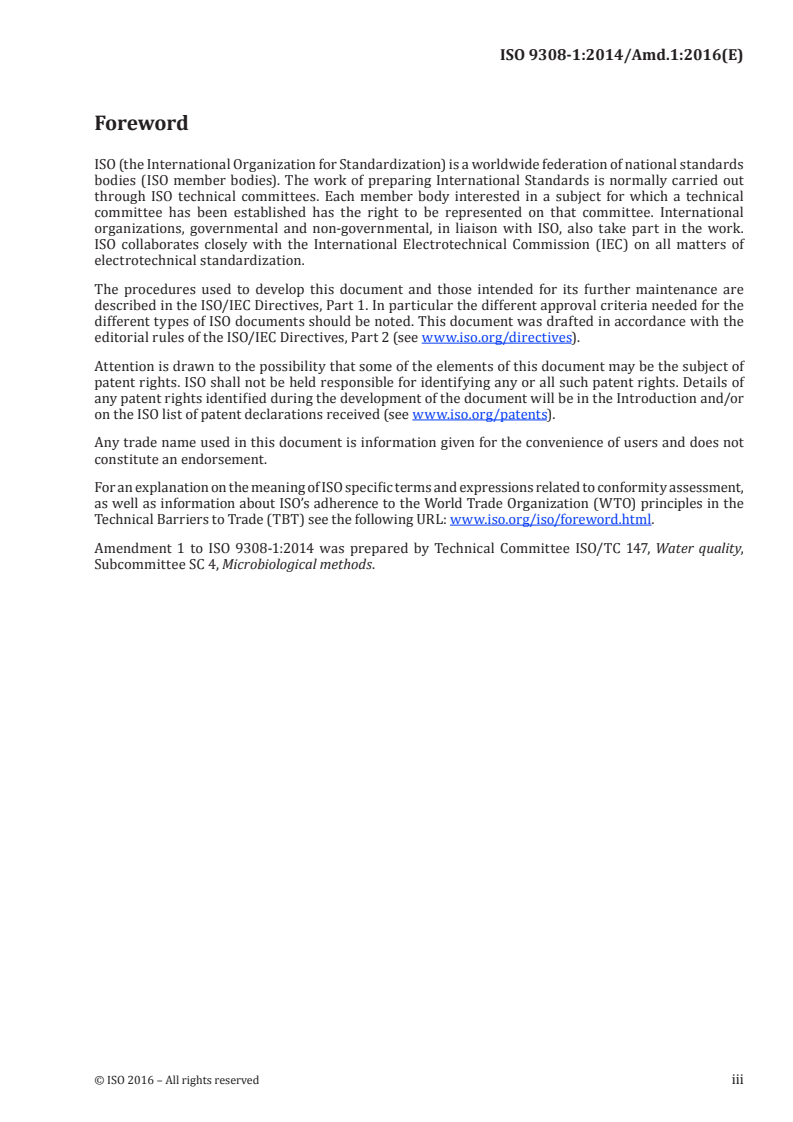 ISO 9308-1:2014/Amd 1:2016 - Water quality — Enumeration of Escherichia coli and coliform bacteria — Part 1: Membrane filtration method for waters with low bacterial background flora — Amendment 1
Released:12/8/2016