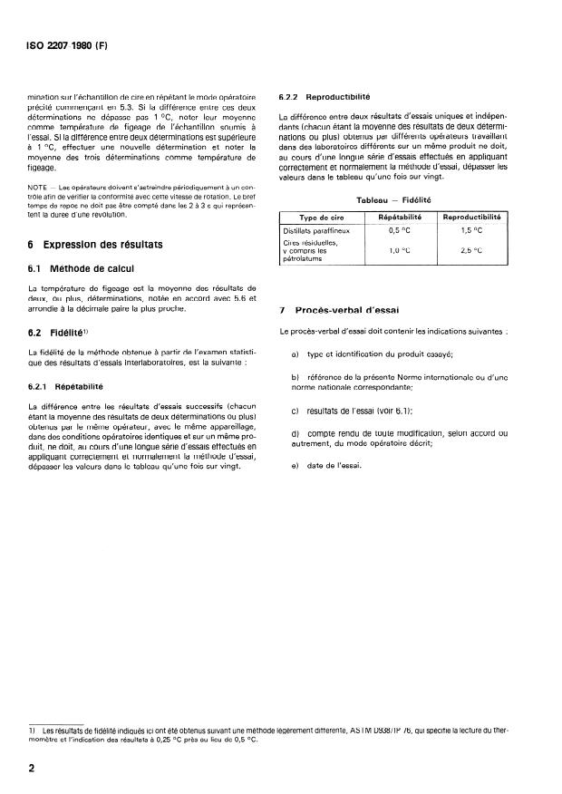 ISO 2207:1980 ISO 2207:1980 - Cires de pétrole -- Détermination de la température de figeage - Page 4 preview