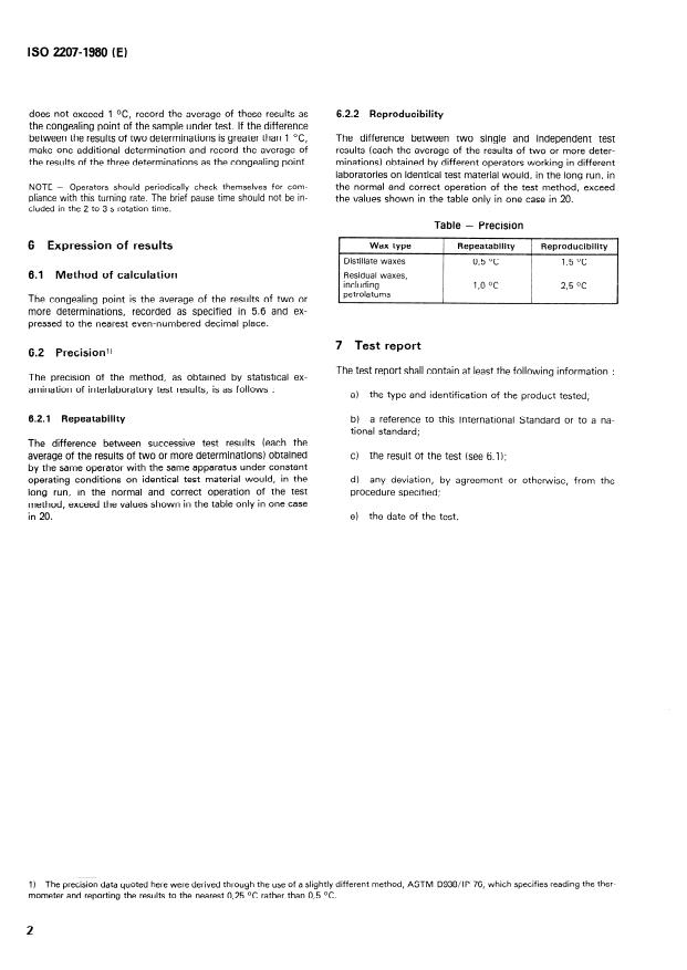 ISO 2207:1980 ISO 2207:1980 - Petroleum waxes -- Determination of congealing point - Page 4 preview