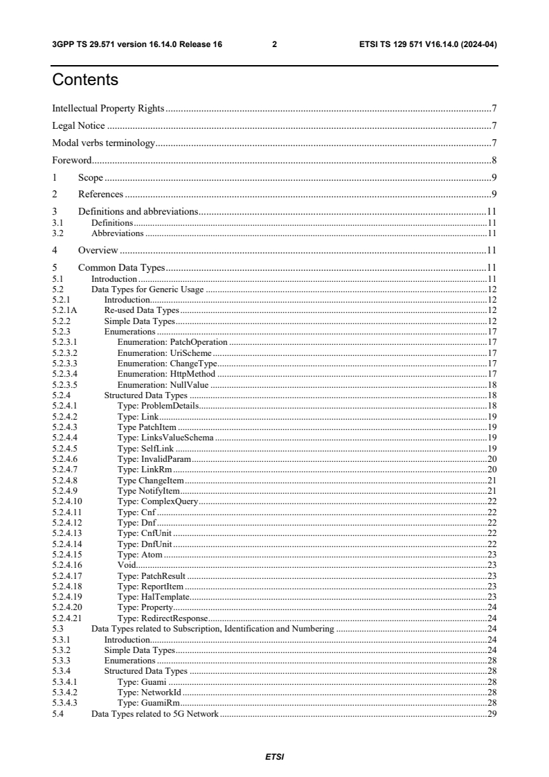 ETSI TS 129 571 V16.14.0 (2024-04) - 5G; 5G System; Common Data Types for Service Based Interfaces; Stage 3 (3GPP TS 29.571 version 16.14.0 Release 16)