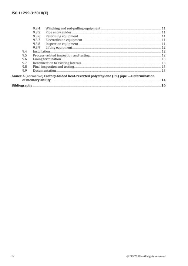 ISO 11299-3:2018 ISO 11299-3:2018 - Plastics piping systems for renovation of underground gas supply networks - Page 4 preview