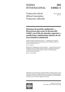 ISO 14002-1:2019 - Environmental management systems — Guidelines for using ISO 14001 to address environmental aspects and conditions within an environmental topic area — Part 1: General
Released:11/10/2020 - Page 1 preview