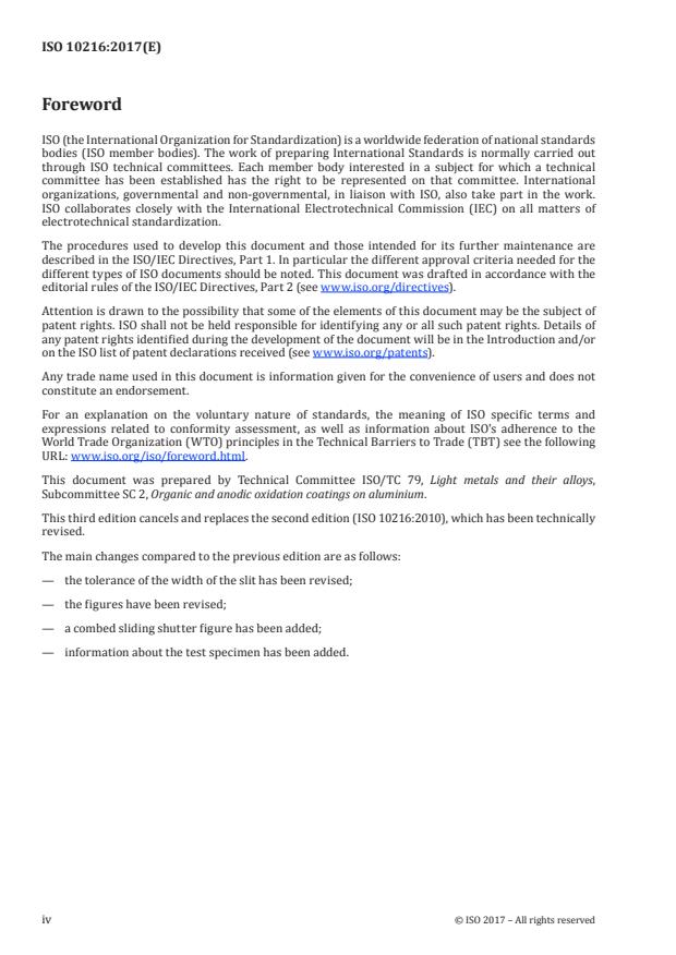 ISO 10216:2017 ISO 10216:2017 - Anodizing of aluminium and its alloys -- Instrumental determination of image clarity of anodic oxidation coatings -- Instrumental method - Page 4 preview