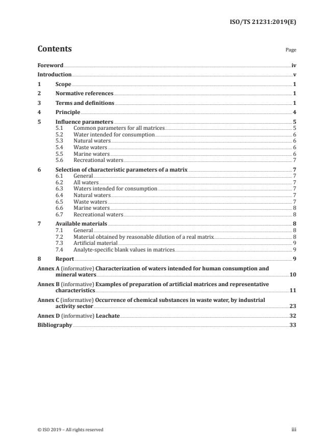 ISO/TS 21231:2019 - Water quality -- Characterization of analytical methods -- Guidelines for the selection of a representative matrix
