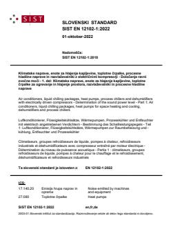 SIST EN 12102-1:2022 - BARVE - Page 1 preview