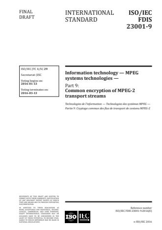 ISO/IEC 23001-9:2016 - Information technology -- MPEG systems technologies