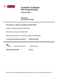 SIST EN ISO 9333:2023 - Page 1 preview
