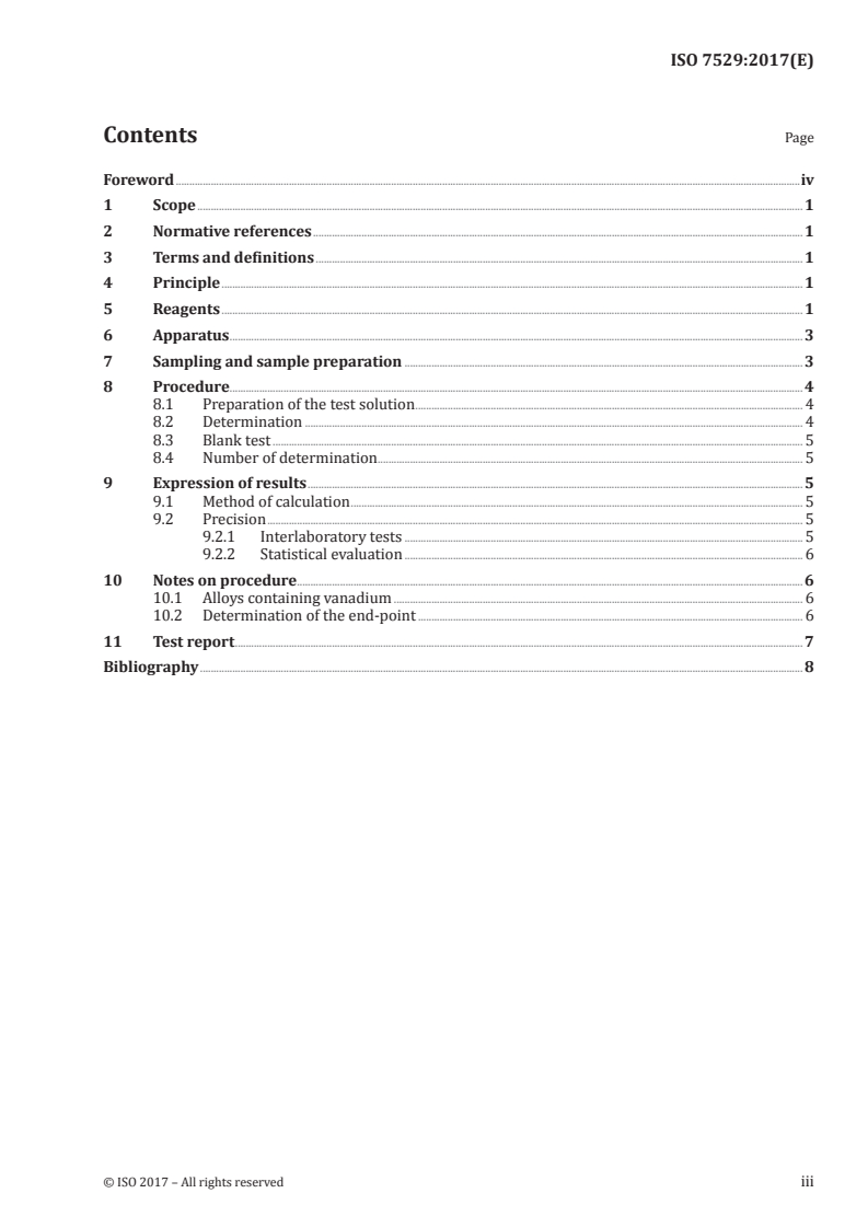 ISO 7529:2017 ISO 7529:2017 - Nickel alloys — Determination of chromium content — Potentiometric titration method with ammonium iron(II) sulfate
Released:10/27/2017