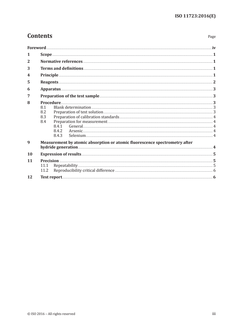 ISO 11723:2016 - Solid mineral fuels — Determination of arsenic and selenium — Eschka's mixture and hydride generation method
Released:11/18/2016