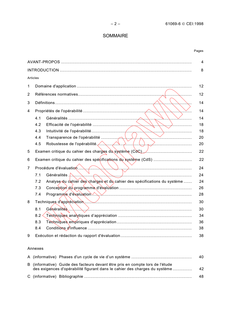 IEC 61069-6:1998 IEC 61069-6:1998 - Industrial-process measurement and control - Evaluation of system properties for the purpose of system assessment - Part 6: Assessment of system operability
Released:4/29/1998
Isbn:2831843561 - Page 4 preview