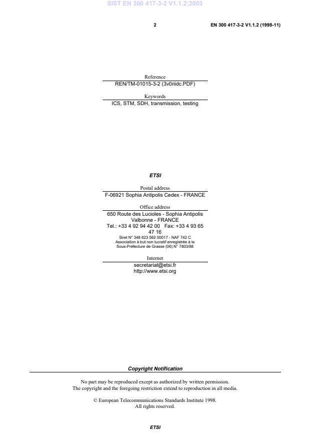 SIST EN 300 417-3-2 V1.1.2:2003 SIST EN 300 417-3-2 V1.1.2:2003 - Page 4 preview