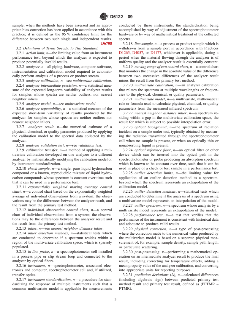 ASTM D6122-09 - Standard Practice for Validation of the Performance of Multivariate Process Infrared Spectrophotometers