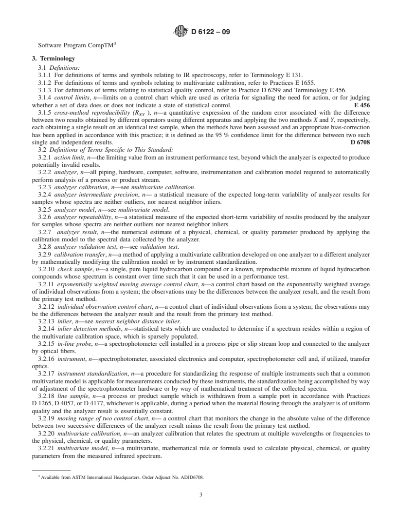 REDLINE ASTM D6122-09 - Standard Practice for Validation of the Performance of Multivariate Process Infrared Spectrophotometers