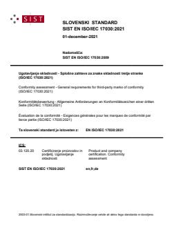 SIST EN ISO/IEC 17030:2021 - Page 1 preview