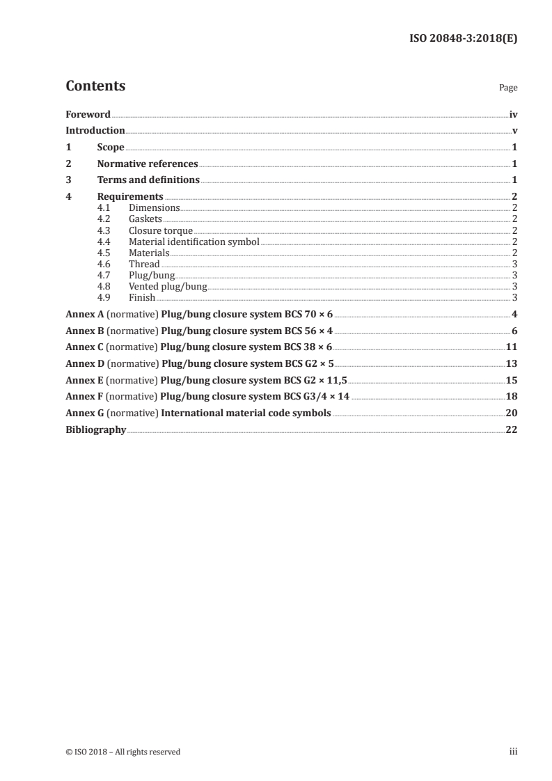 ISO 20848-3:2018 - Packaging — Plastics drums — Part 3: Plug bung closure systems for plastics drums with a nominal capacity of 113,6 l to 220 l
Released:11/27/2018