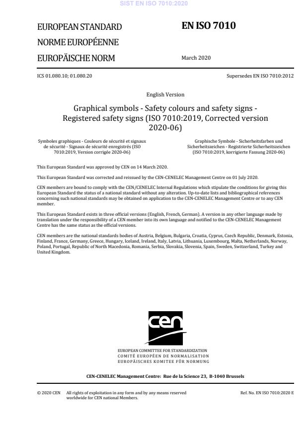 SIST EN ISO 7010:2020 - BARVE: PDF-str: 22-309