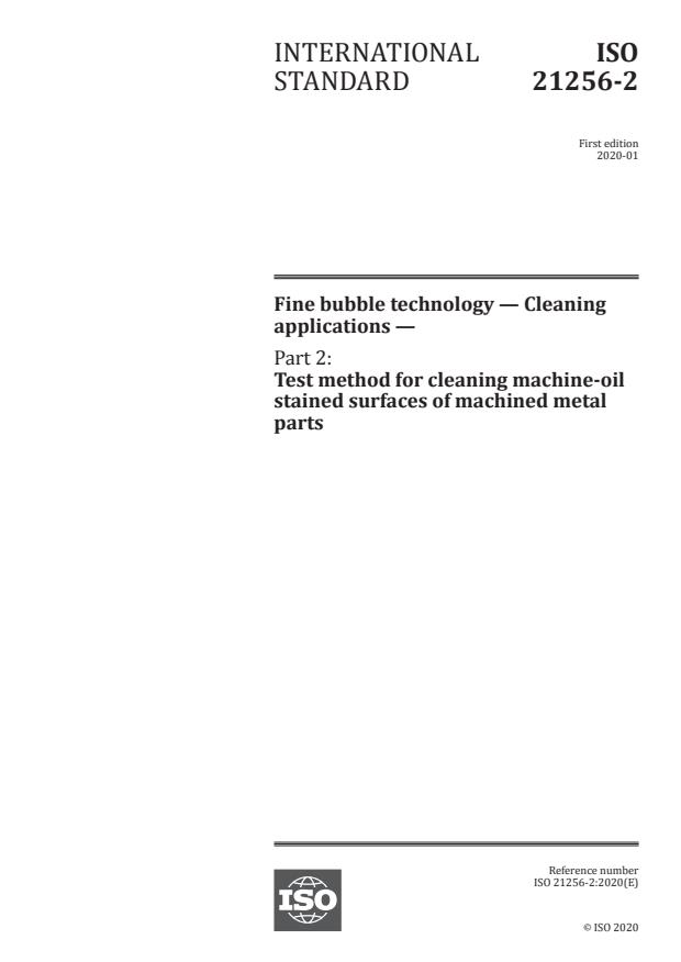 ISO 21256-2:2020 - Fine bubble technology -- Cleaning applications