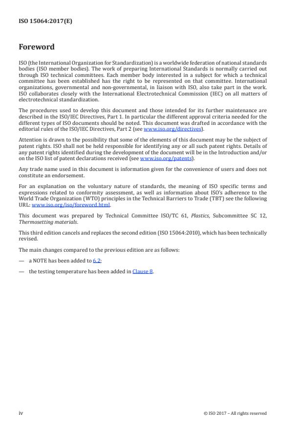 ISO 15064:2017 ISO 15064:2017 - Plastics -- Aromatic isocyanates for use in the production of polyurethanes -- Determination of the isomer ratio in toluenediisocyanate (TDI) - Page 4 preview