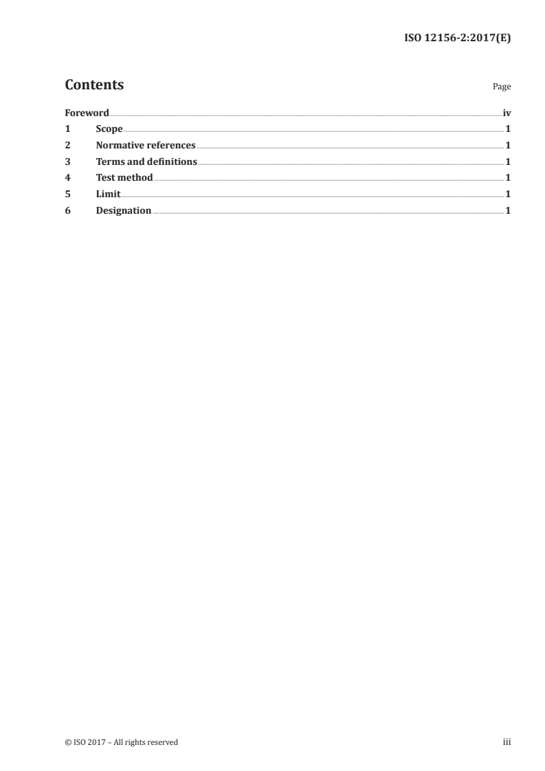ISO 12156-2:2017 - Diesel fuel — Assessment of lubricity using the high-frequency reciprocating rig (HFRR) — Part 2: Limit
Released:7/13/2017