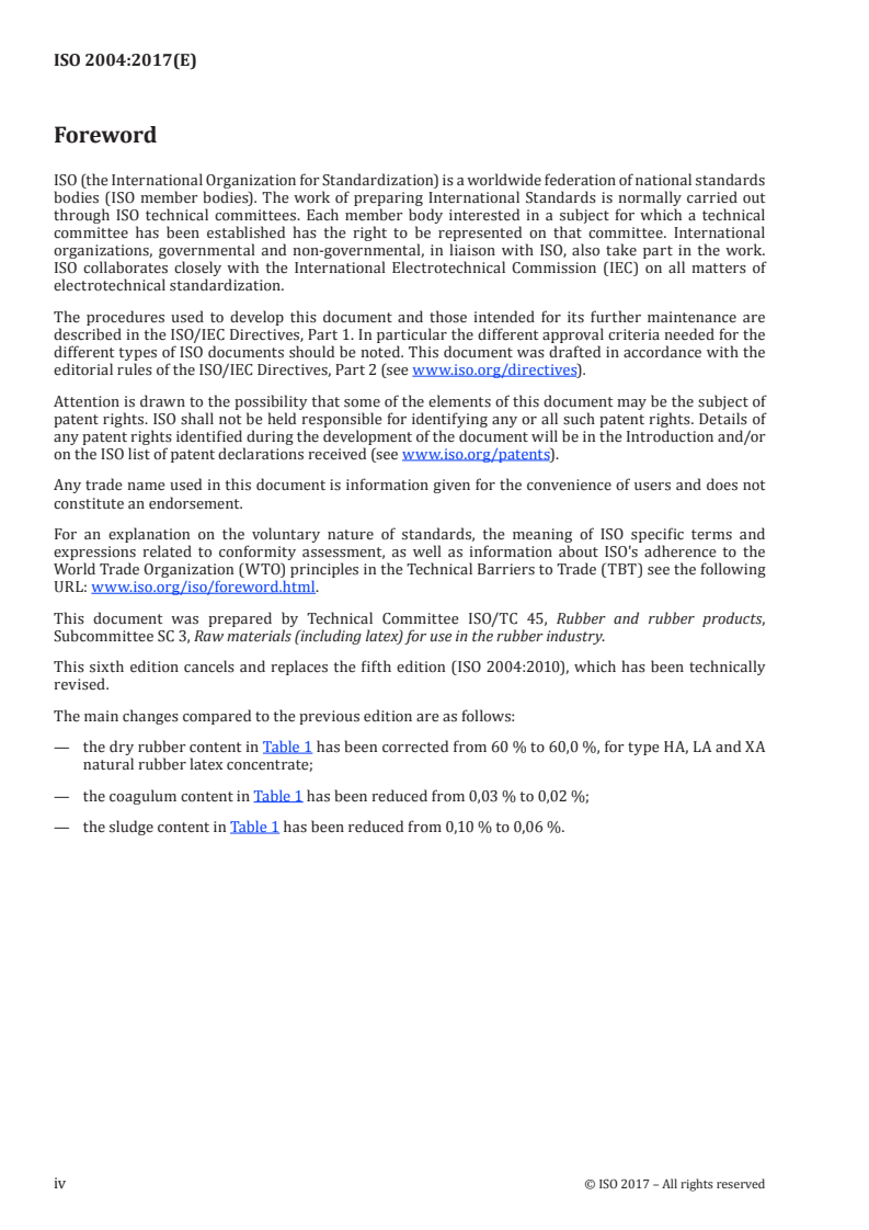ISO 2004:2017 ISO 2004:2017 - Natural rubber latex concentrate — Centrifuged or creamed, ammonia-preserved types — Specifications
Released:11/22/2017 - Page 4 preview