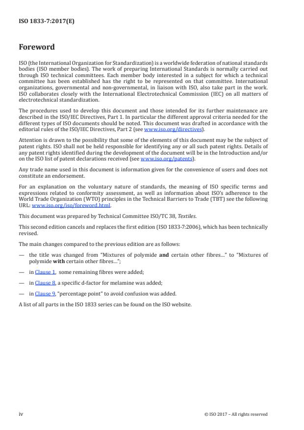 ISO 1833-7:2017 ISO 1833-7:2017 - Textiles -- Quantitative chemical analysis - Page 4 preview