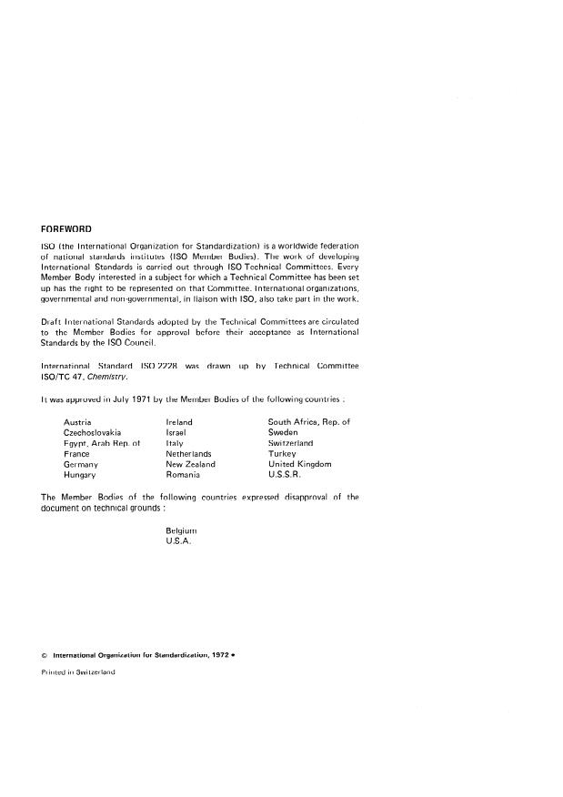 ISO 2228:1972 ISO 2228:1972 - Formaldehyde solutions for industrial use -- Determination of methanol content - Page 2 preview