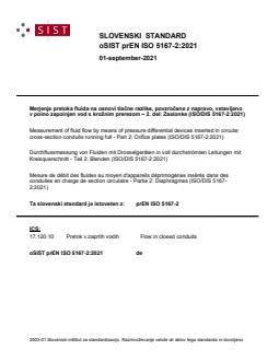 oSIST prEN ISO 5167-2:2021 - Page 1 preview