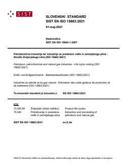 EN ISO 15663:2021 - BARVE - Page 1 preview