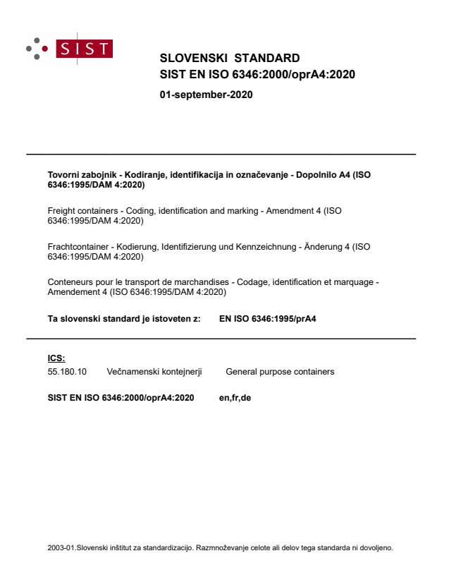 EN ISO 6346:2000/oprA4:2020 - BARVE