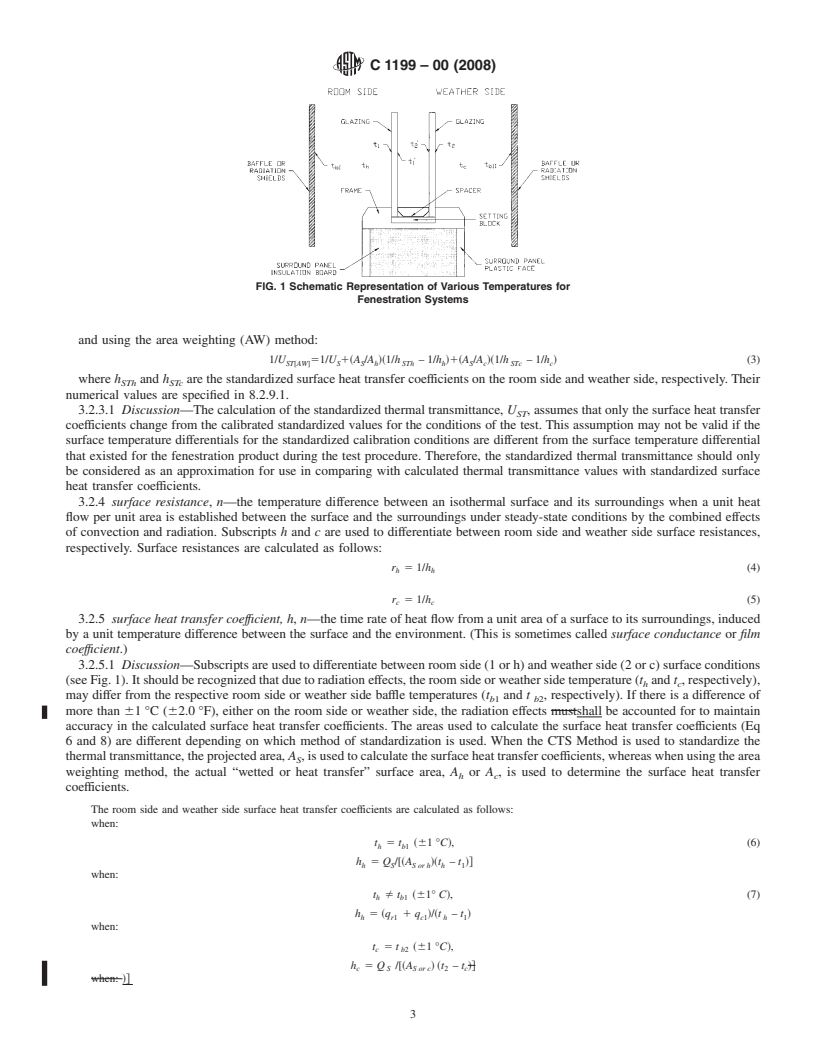 REDLINE ASTM C1199-00(2008) - Standard Test Method for Measuring the Steady-State Thermal Transmittance of Fenestration Systems Using Hot Box Methods