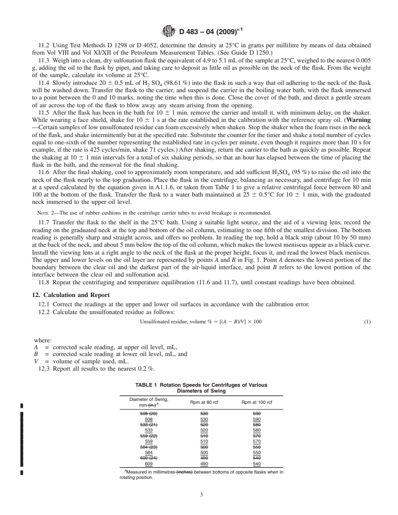 REDLINE ASTM D483-04(2009)e1 - Standard Test Method for Unsulfonated Residue of Petroleum Plant Spray Oils