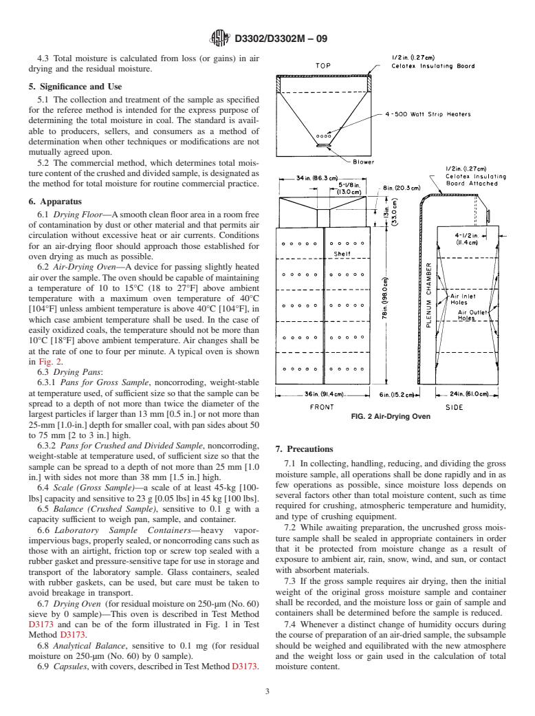 ASTM D3302/D3302M-09 - Standard Test Method for Total Moisture in Coal