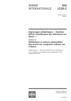 ISO 1328-2:2020 - Engrenages cylindriques — Système ISO de classification des tolérances sur flancs — Partie 2: Définitions et valeurs admissibles des écarts sur composés radiaux sur 2 flancs
Released:3/19/2020 - Page 1 preview
