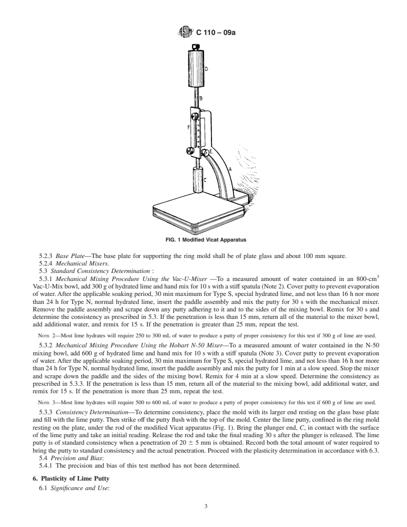 REDLINE ASTM C110-09a - Standard Test Methods for  Physical Testing of Quicklime, Hydrated Lime, and Limestone