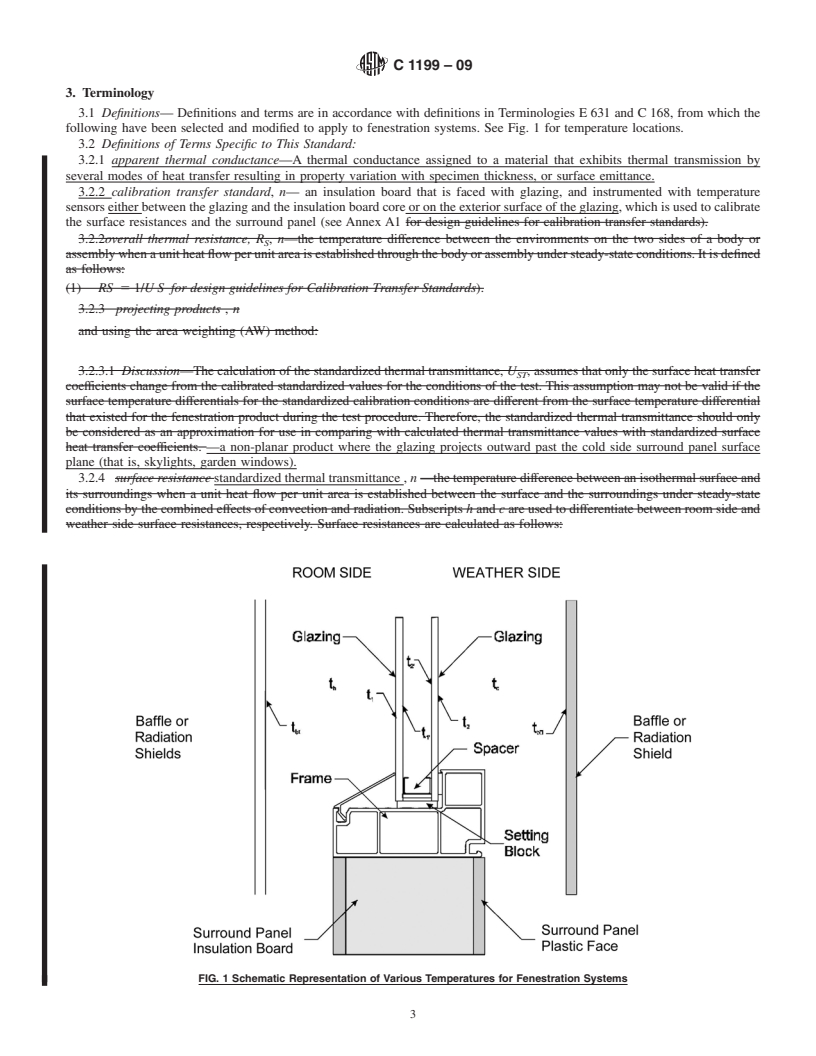 REDLINE ASTM C1199-09 - Standard Test Method for Measuring the Steady-State Thermal Transmittance of Fenestration Systems Using Hot Box Methods