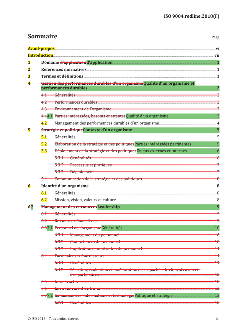 REDLINE ISO 9004:2018 - Management de la qualité — Qualité d'un organisme — Lignes directrices pour obtenir des performances durables
Released:4/3/2018