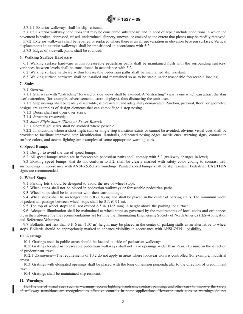 REDLINE ASTM F1637-09 - Standard Practice for  Safe Walking Surfaces