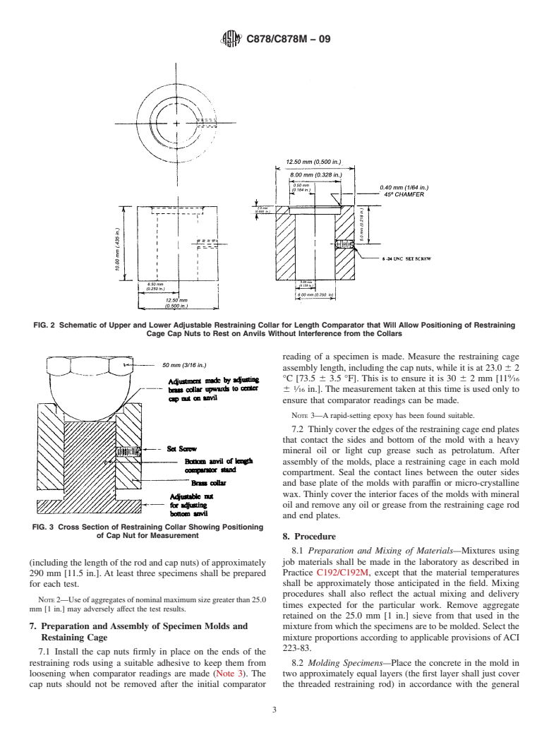 ASTM C878/C878M-09 - Standard Test Method for Restrained Expansion of Shrinkage-Compensating Concrete