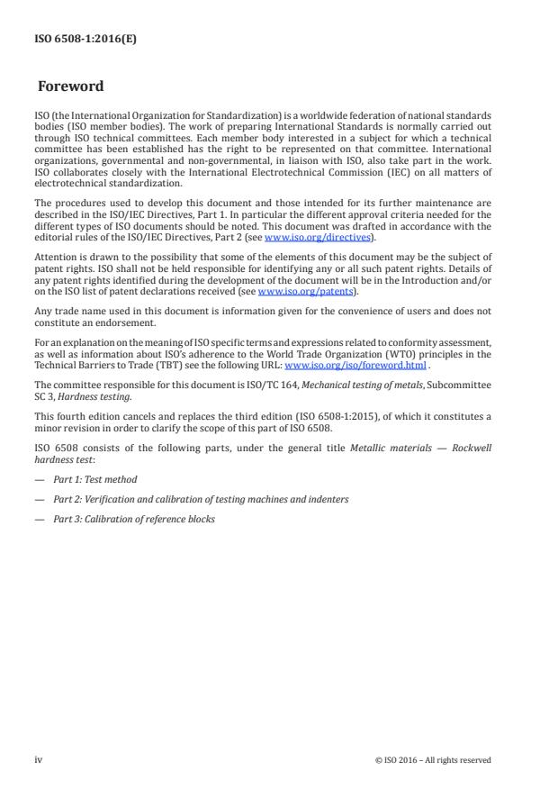 ISO 6508-1:2016 ISO 6508-1:2016 - Metallic materials -- Rockwell hardness test - Page 4 preview