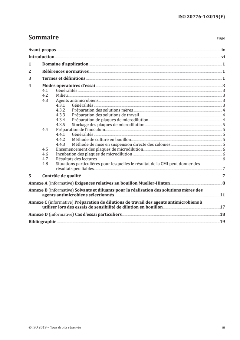 ISO 20776-1:2019 - Sensibilité in vitro des agents infectieux et évaluation des performances des dispositifs pour antibiogrammes — Partie 1: Méthode de référence de microdilution en bouillon pour la détermination de la sensibilité in vitro aux agents antimicrobiens des bactéries aérobies à croissance rapide impliquées dans les maladies infectieuses
Released:12/12/2019