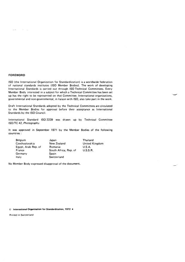 ISO 2239:1972 ISO 2239:1972 - Photography -- Light sources for use in sensitometric exposure -- Simulation of the spectral distribution of daylight - Page 2 preview