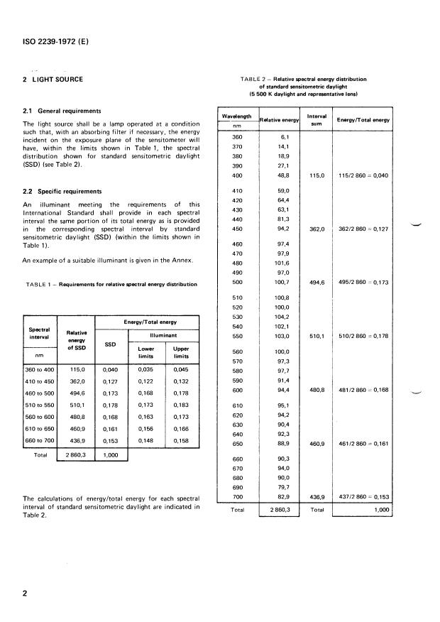ISO 2239:1972 ISO 2239:1972 - Photography -- Light sources for use in sensitometric exposure -- Simulation of the spectral distribution of daylight - Page 4 preview
