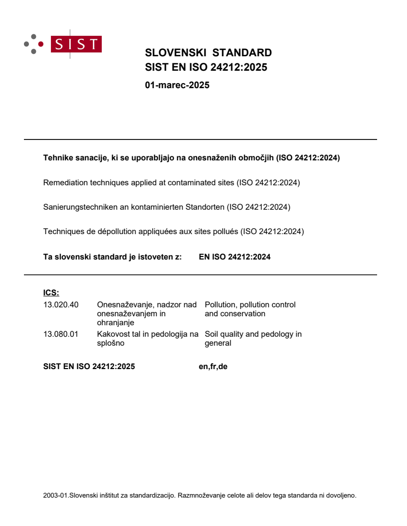 EN ISO 24212:2025 - BARVE