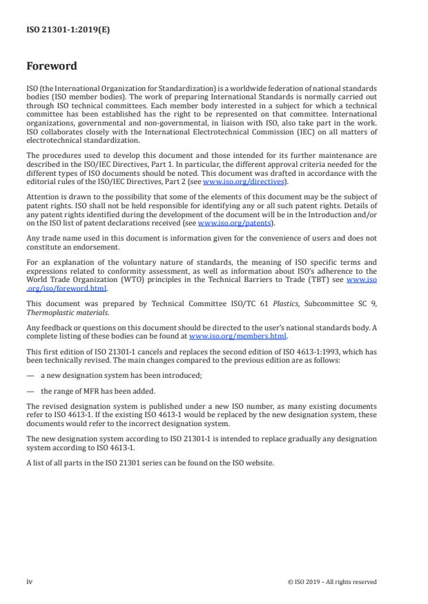 ISO 21301-1:2019 ISO 21301-1:2019 - Plastics -- Ethylene-vinyl acetate (EVAC) moulding and extrusion materials - Page 4 preview