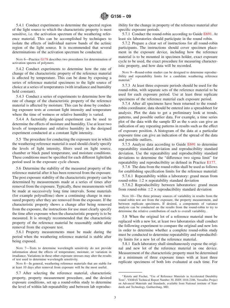 ASTM G156-09 - Standard Practice for Selecting and Characterizing Weathering Reference Materials